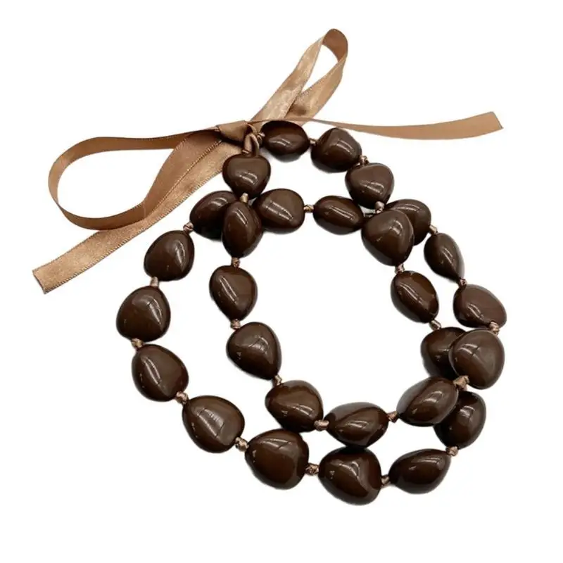 39BD Handmade Wreath Graduation Necklace Delicate Flower Adorned Beaded Necklace Graduation Rope 2024 Party Favor Supplies