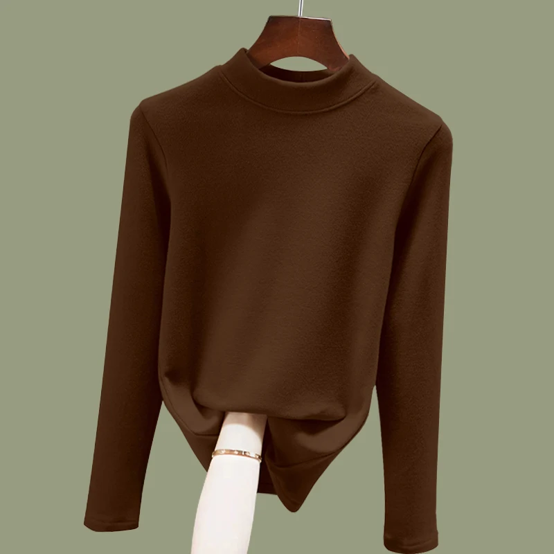 

Двусторонний топ Camere Mid-Ne Base irt, женская модная теплая внутренняя одежда, корейская облегающая футболка Long Sve