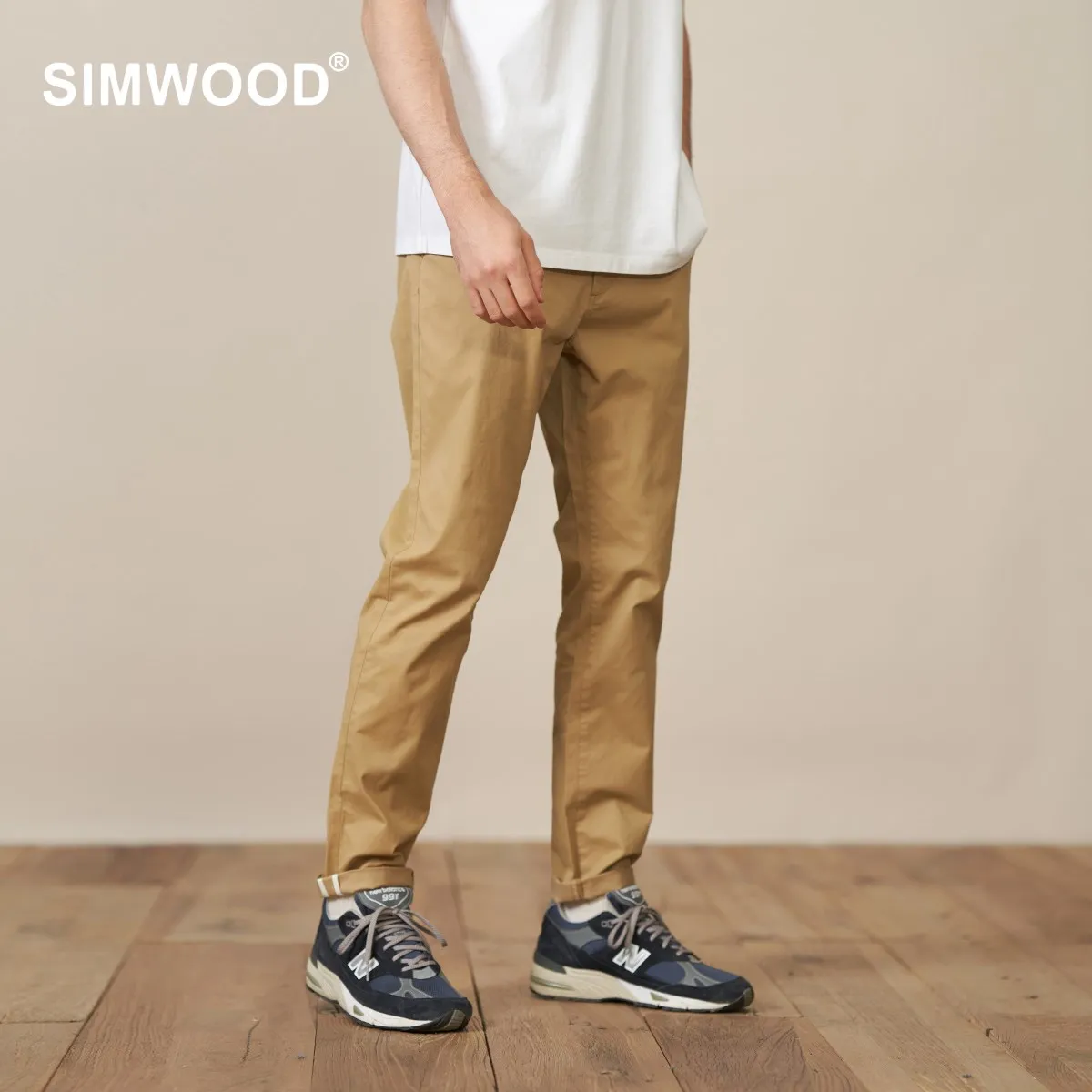 SIMWOOD 2024 Autumn New Tapered Pants Men Basic Comfortable Chinos Smart Causal High Quality Wardrobe Essential Trousers