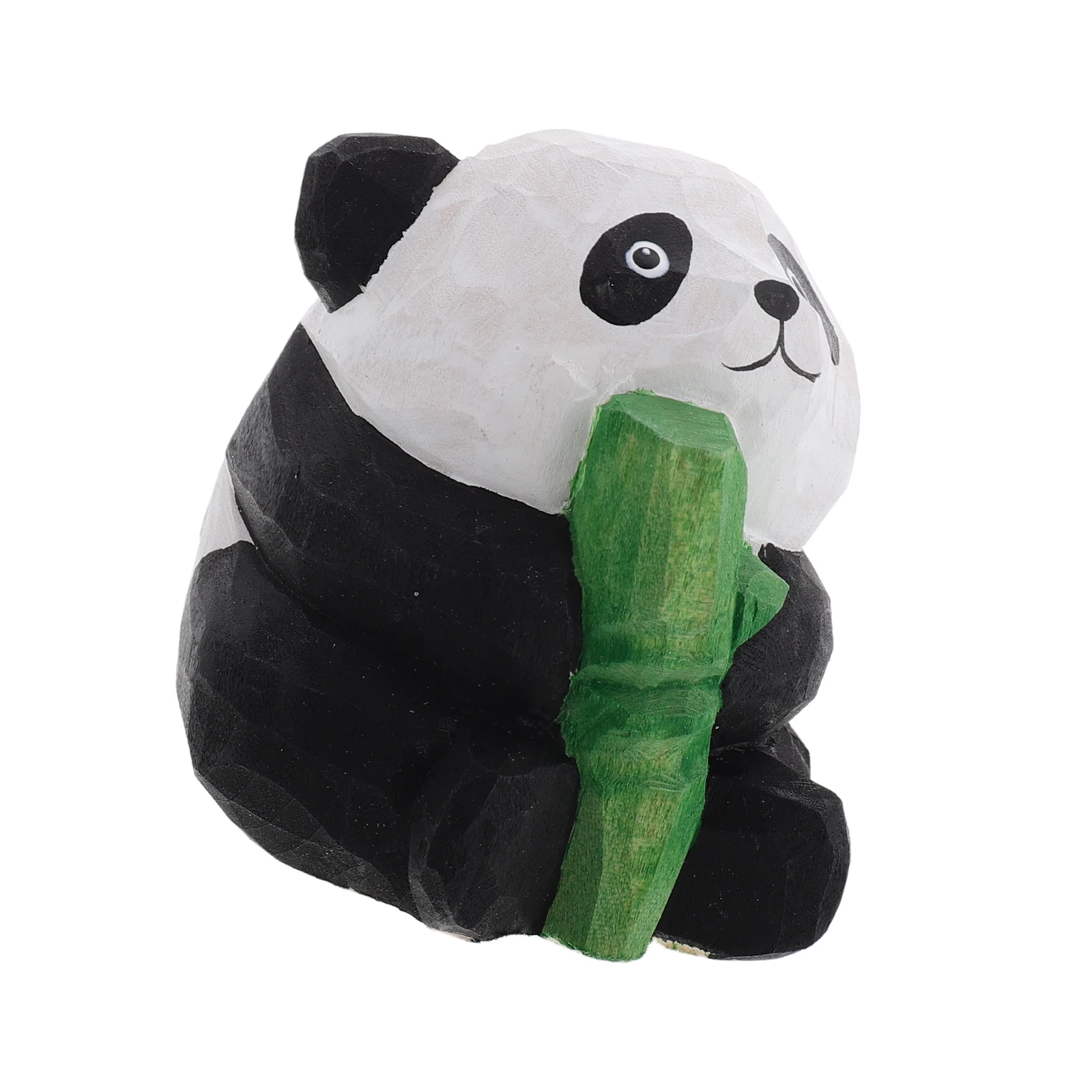 

Wooden Panda Ornaments Unique Design Hand Painted Home Office Decor Mini Figurines Safe Material Versatile Use Lifelike Panda