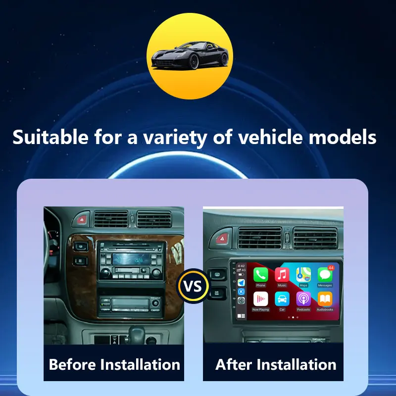 Wireless CarPlay for Nissan Patrol Y61 2002 - 2004 9 inch Android 15 GPS Navigation Car Radio Video Multimedia Player DSP Stereo