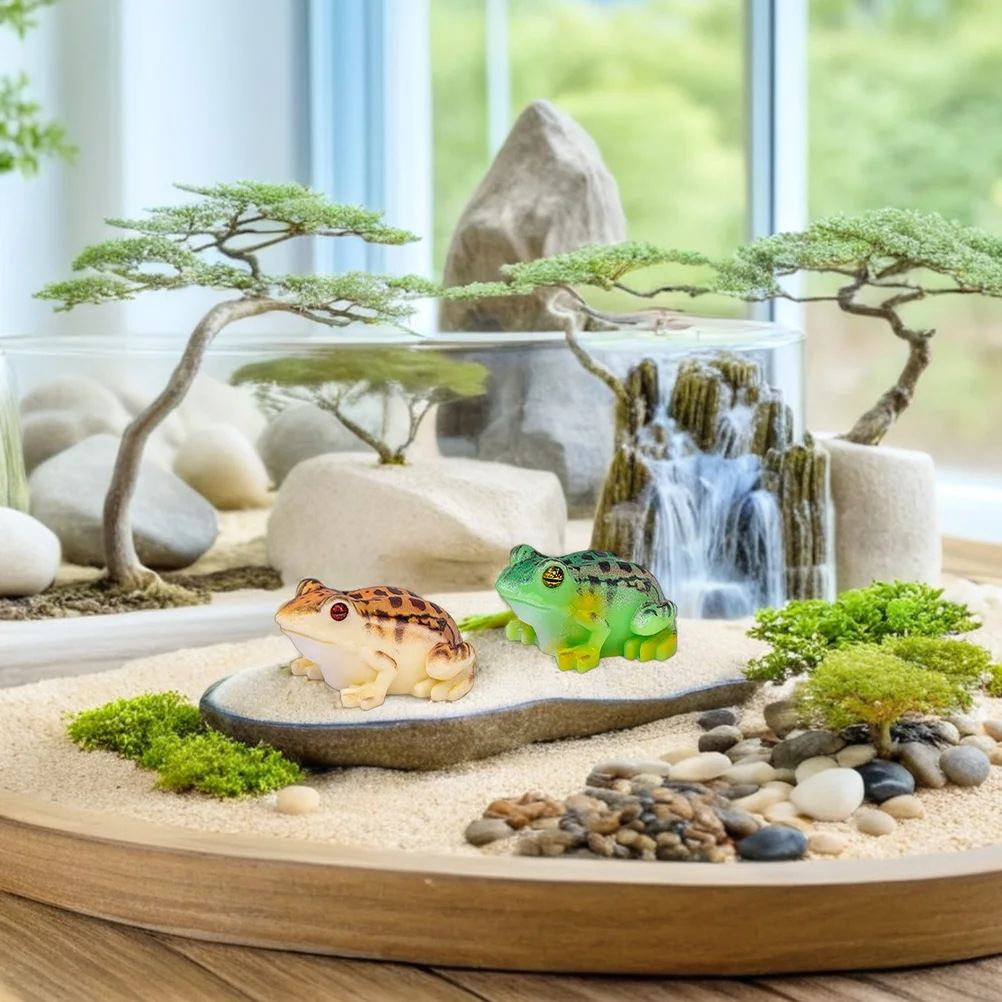 

1 Set Micro Landscape Ornament Miniature Garden Decorations Realistic Frog Tadpole Figurines Resin Pond Accessories For Diy