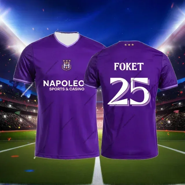 R.S.C. أندريليفت لكرة القدم بلجيكا Men_Boy 24_25 كرة القدم جيرسي الرياضة ثلاثية الأبعاد تي شيرت مطبوع المشجعين كرة القدم الخاصة جيرسي كيت #5