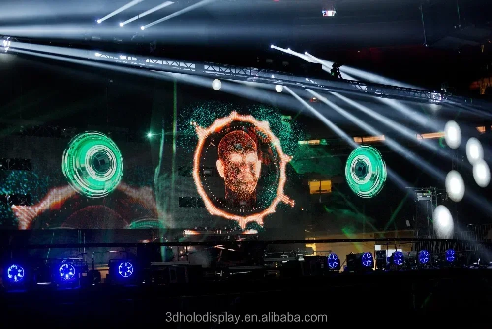 3D 12m*6m 홀로그램 프로젝션 메쉬 스크린 홀로 거즈 스크린 대형 무대 쇼용
