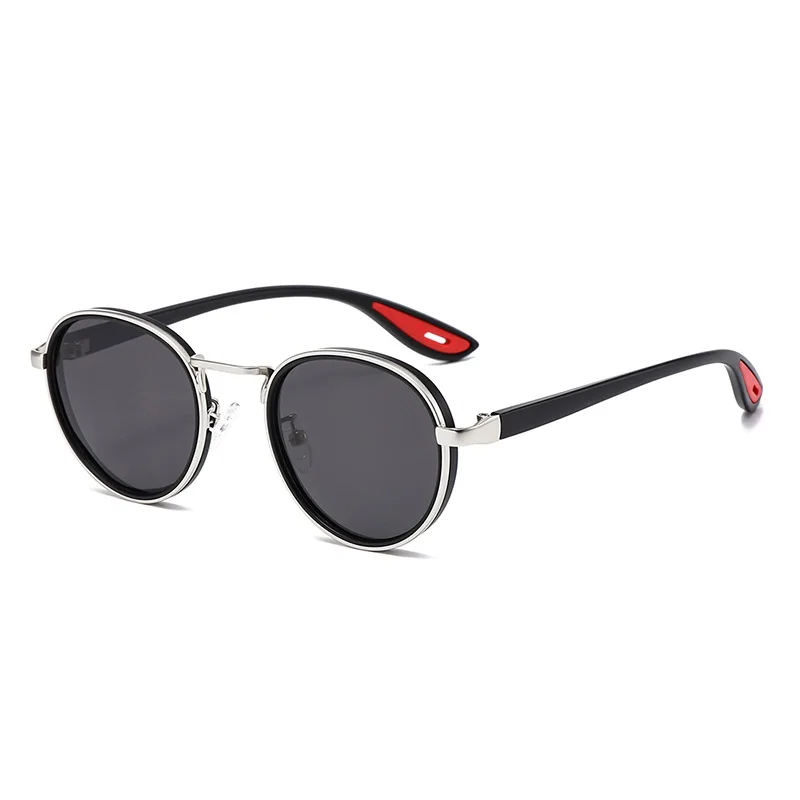 

Retro Metal Oval Small Frame Sunglasses Classic Round Hoop Design Anti Blue Light UV Protection Trendy Shades
