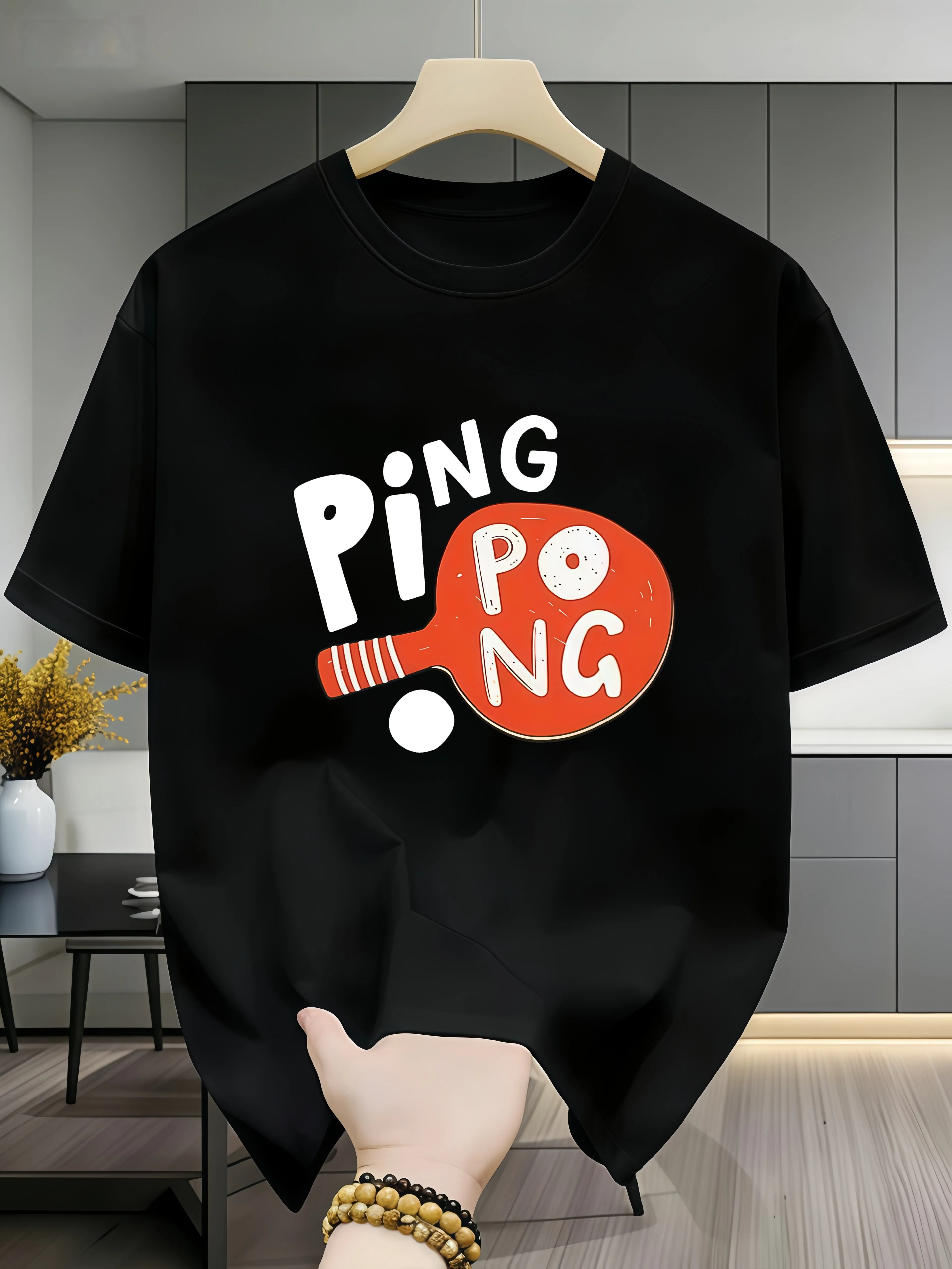 PING PONG Sport Lovers Gifts Print Streetwear Letter Graphic Minimalist Art Style Men's Women T Shirt Tee Oversized Short Sleeve