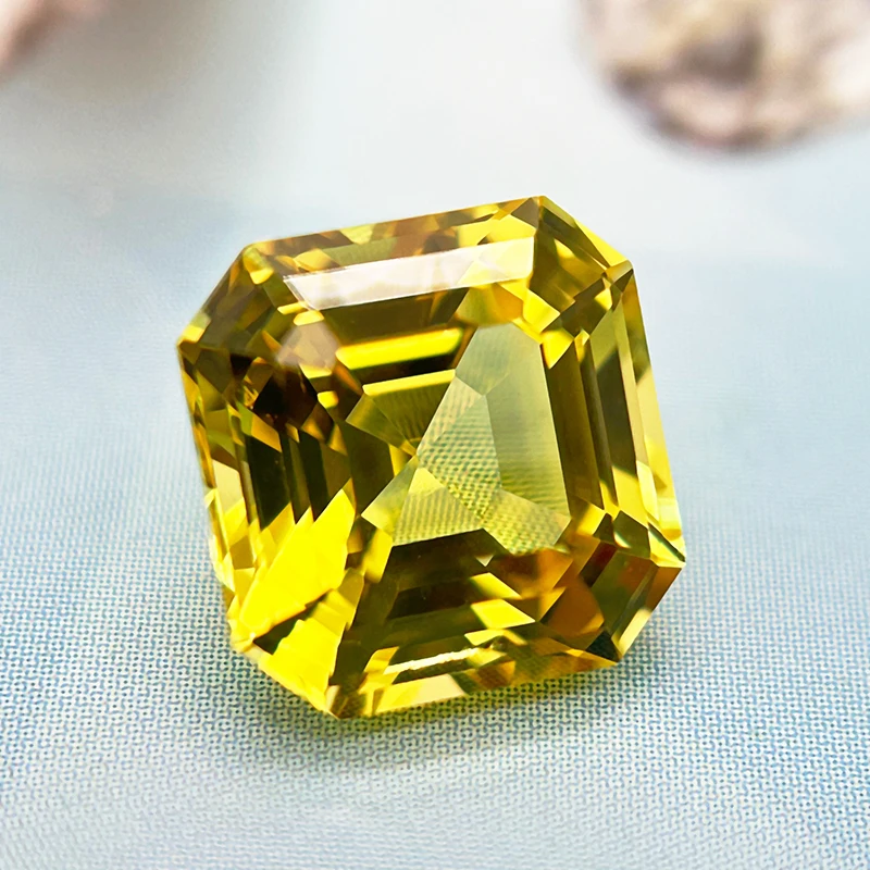 

Выполненный в лаборатории сапфир желтого цвета Asscher Cut различных цветов, несколько размеров для изготовления ювелирных изделий своими руками, выборный сертификат AGL