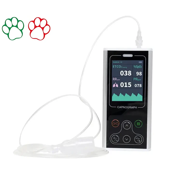 Handheld Veterinary Multiparameter Etco2 Capnograph Monitor Essential Monitoring Devices for Veterinary Care