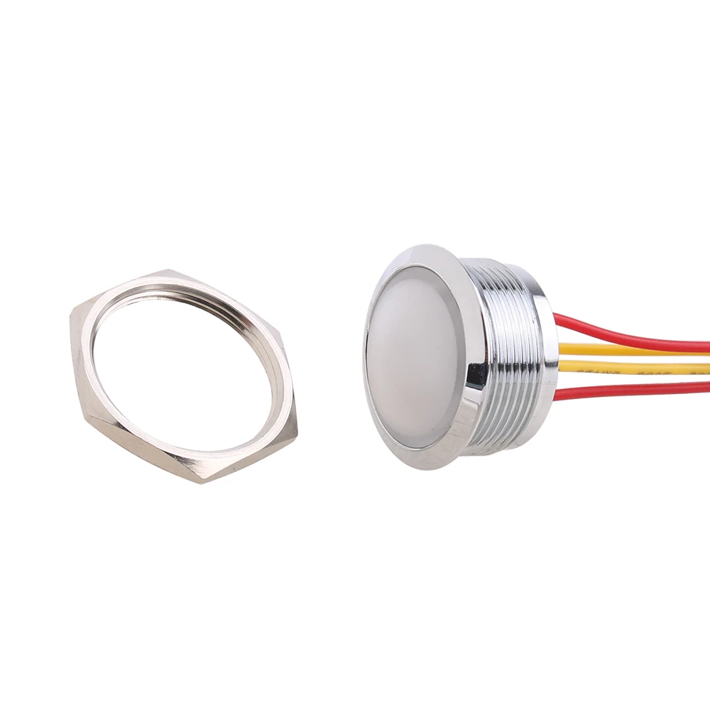 1PC Dwie metalowe lampki kontrolne LED 12mm 16mm 19mm 22mm Lampka sygnalizacyjna z przewodem Czerwony Żółty Zielony DC3V 12V 24V AC220V