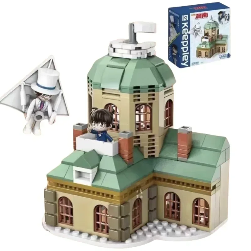 Keeppley Detective Conan Assembly Building Blocks Confession Street Corner Classic Scene Assembly Toy Model Holiday Gift