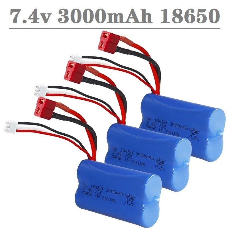 

Battery For Wltoys 144001 A959-B A969-B A979-B K929-B 12428 12423 10428 RC Car Spare Parts 18650 2S 7.4V 3000mah lipo Battery