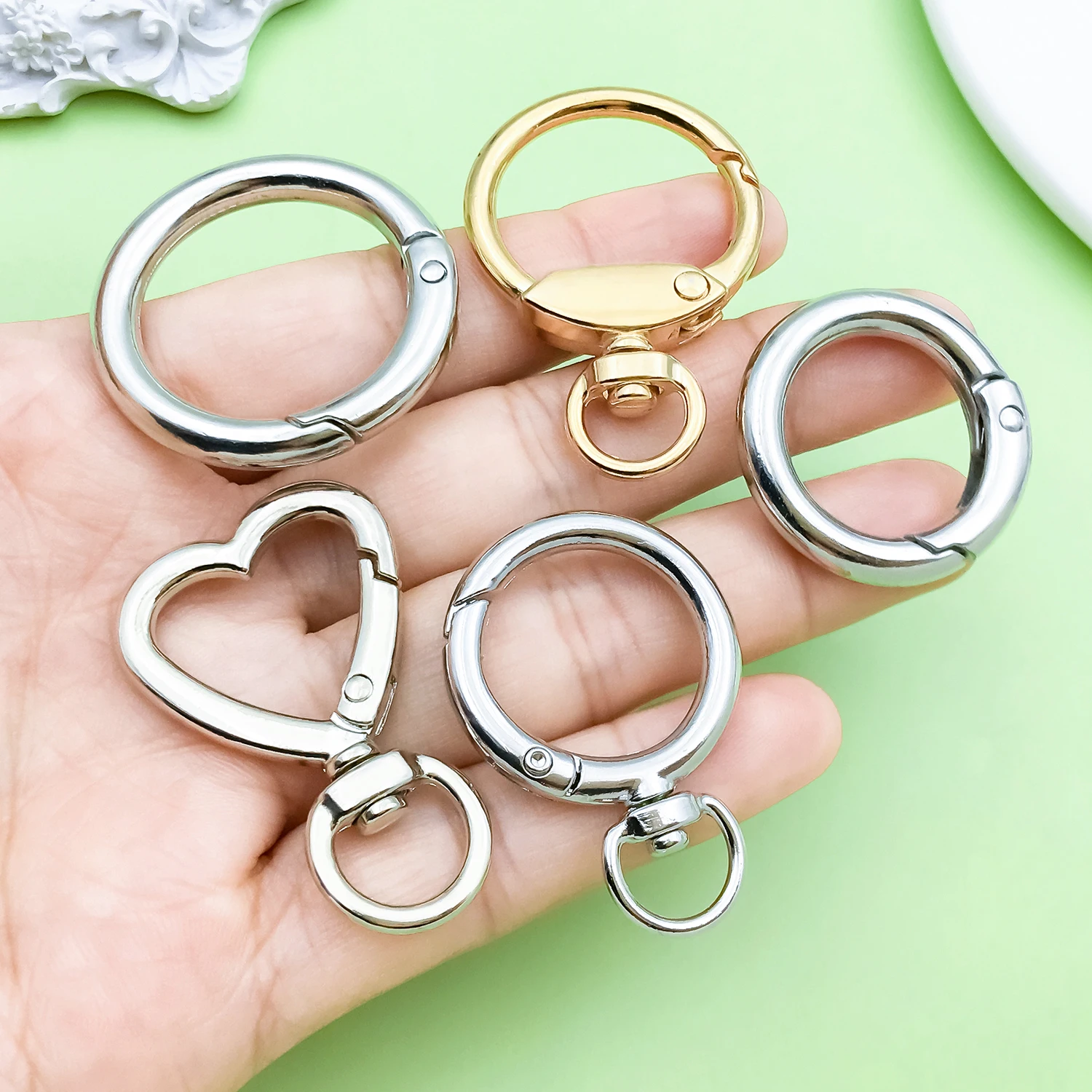 10pcs Mixed Shape Keychain Hardware Alloy