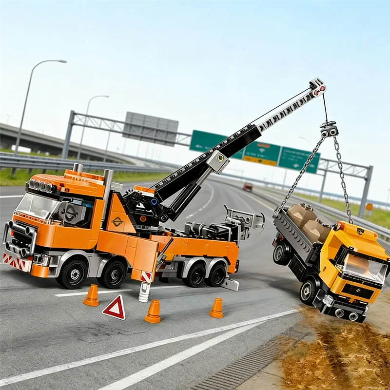 

Набор строительных блоков MOC 60467 City Series Heavy Tower Crane Truck, подарок на Рождество и Хэллоуин