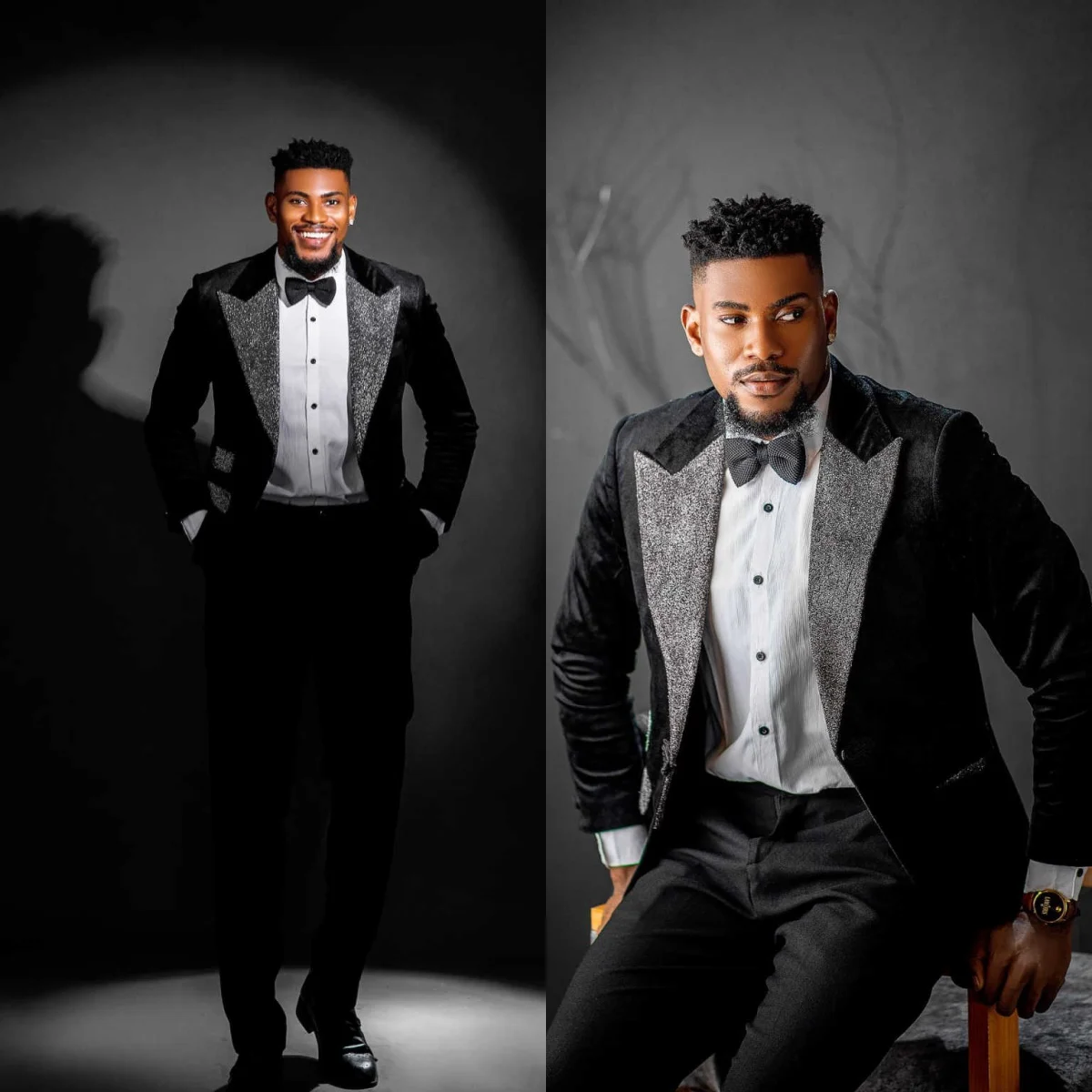 الدعاوى الرجالية الحديثة واحدة الصدر زر واحد العريس الزفاف البدلات الرسمية حجم كبير حفلة الأعمال المخملية مخصص #1