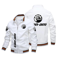 2024 new men's jacket, BRP CAN-AM, printed zippered baseball jacket, windproof motorcycle jacket, hip-hop