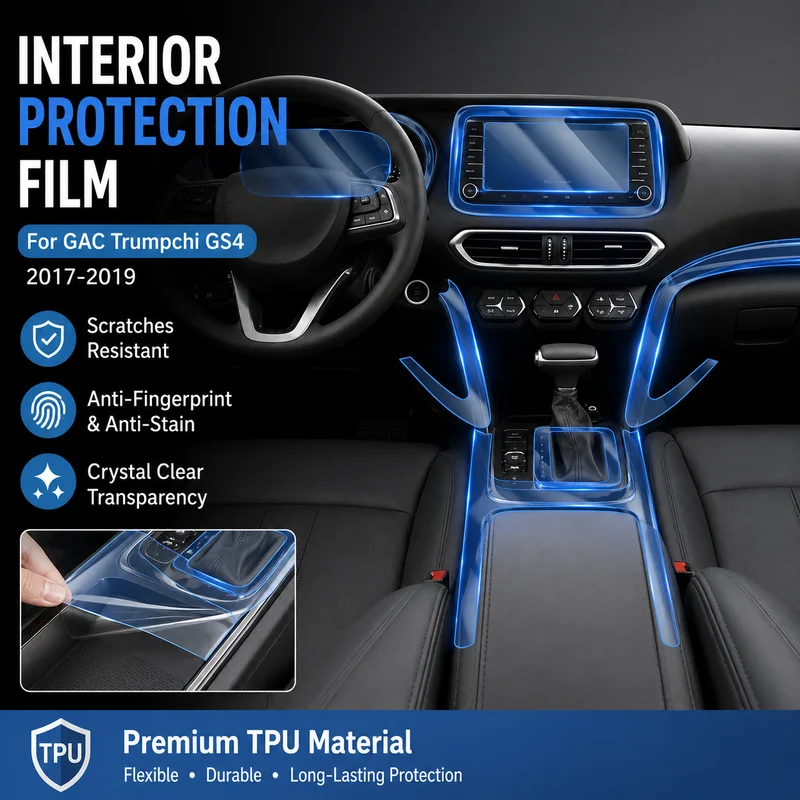 

Interior Protection Film For GAC Trumpchi GS4 2017-2019 TPU Clear Central Control Gear Navigation Cover, Replacement Parts