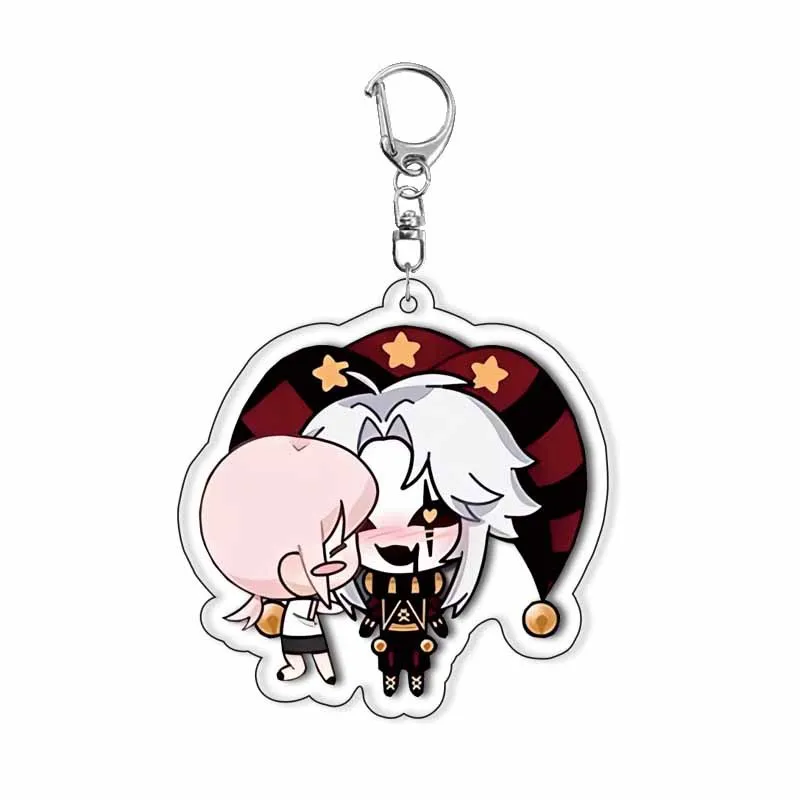Freak Circus Acrylic Keychain Cute Animation Backpack Decoration PIERROT HARLEQUIN Keyring Game Cartoon Student Pendant Gift