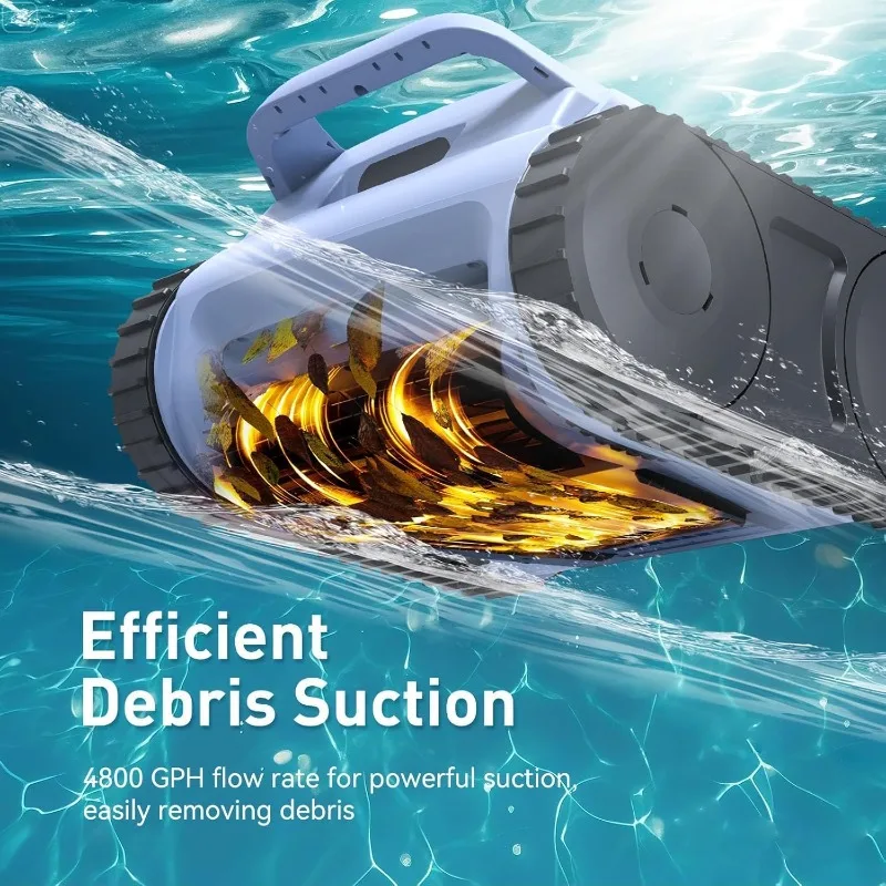 Новый пылесос для бассейна 2025 года для надземных и подземных бассейнов. Беспроводной роботизированный очиститель бассейна. Время работы 185 минут, светодиодный индикатор, самостоятельная подготовка.