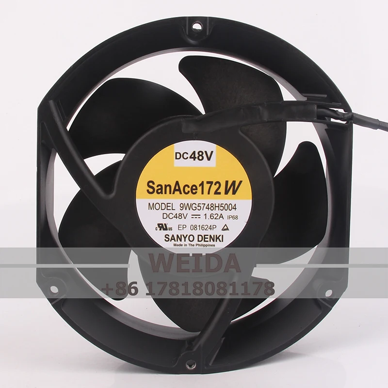 

9WG5748H500 4 Чехол охлаждающий вентилятор для SANYO DC48V 1.62A 172x172x51MM 17251 17CM большой объем воздуха, водонепроницаемая Центробежная вентиляция