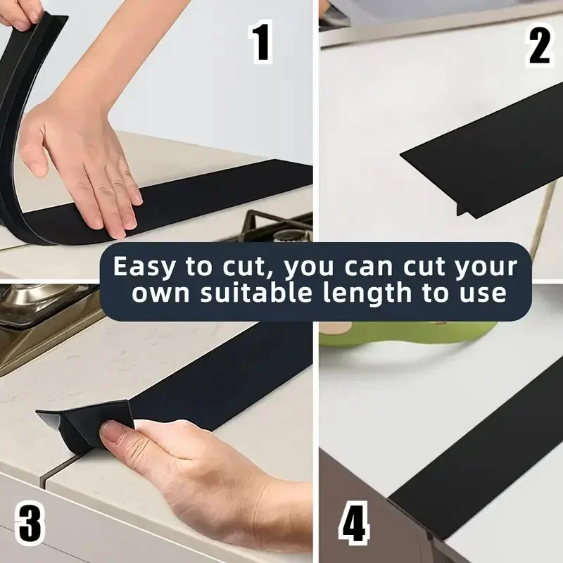 Edelstahl-Ofenlückenabdeckung, Verstellbar, Hitzebeständig, Küchenarbeitsplatten-Lückenfüller, 2er-Pack, Leicht zu Reinigen, Silber – Detail 21