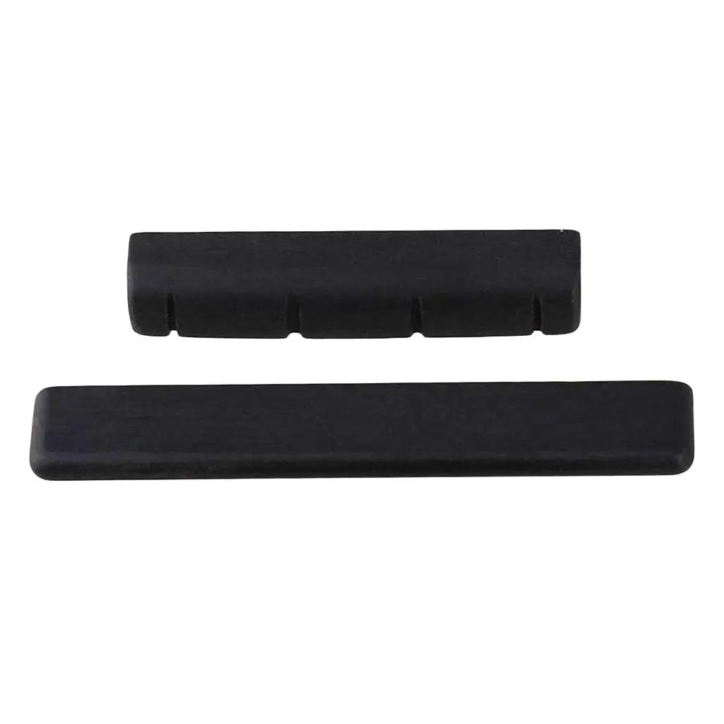 1 Set Black Guitar Ebony Bridge Saddle Nut Carved for Ukulele