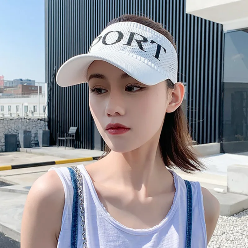 

Sunscreen Hat Female Empty Top Net Red Summer Sun Hat Korean Version Knitted Baseball Peaked Cap Outdoor Sports Sun Hat