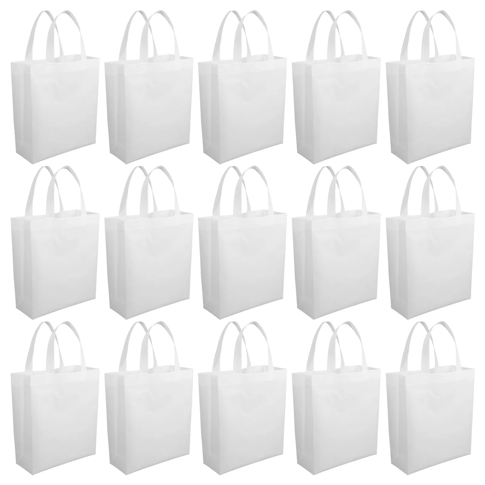 

30pcs Non Woven Tote Bags Yellow 25x30x10 Lightweight Foldable Shopping Handbags Reusable Grocery Travel Outdoor Carry Gift