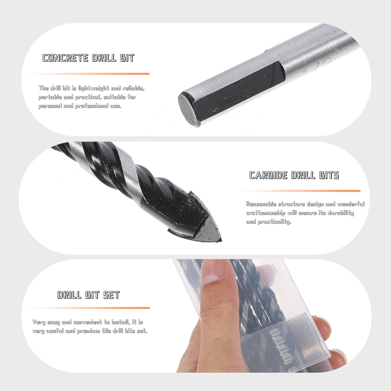 

10Pcs Concrete Drill Bit Set Carbide-Tipped for Glass Ceramic Marble Wood Plastic Heavy-Duty Precision Engineered