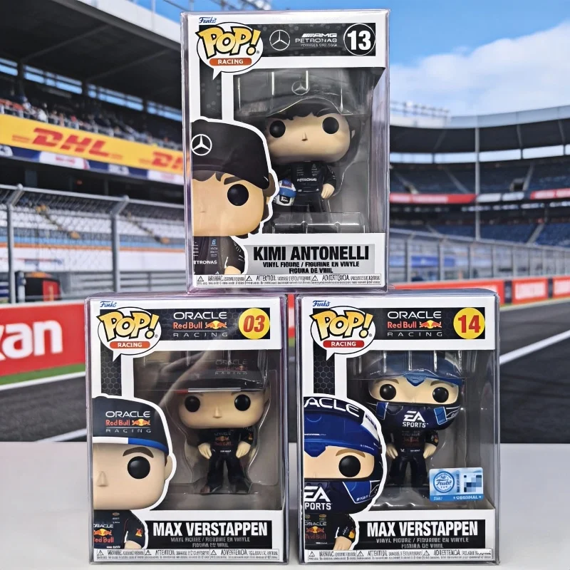 オリジナルのファンコポップ！-メルセデスamg-f1チーム-アンドレア・キム・アントネリ-マックス・フェルスタッペン-ビニールフィギュア-新品コレクターズギフト-在庫あり