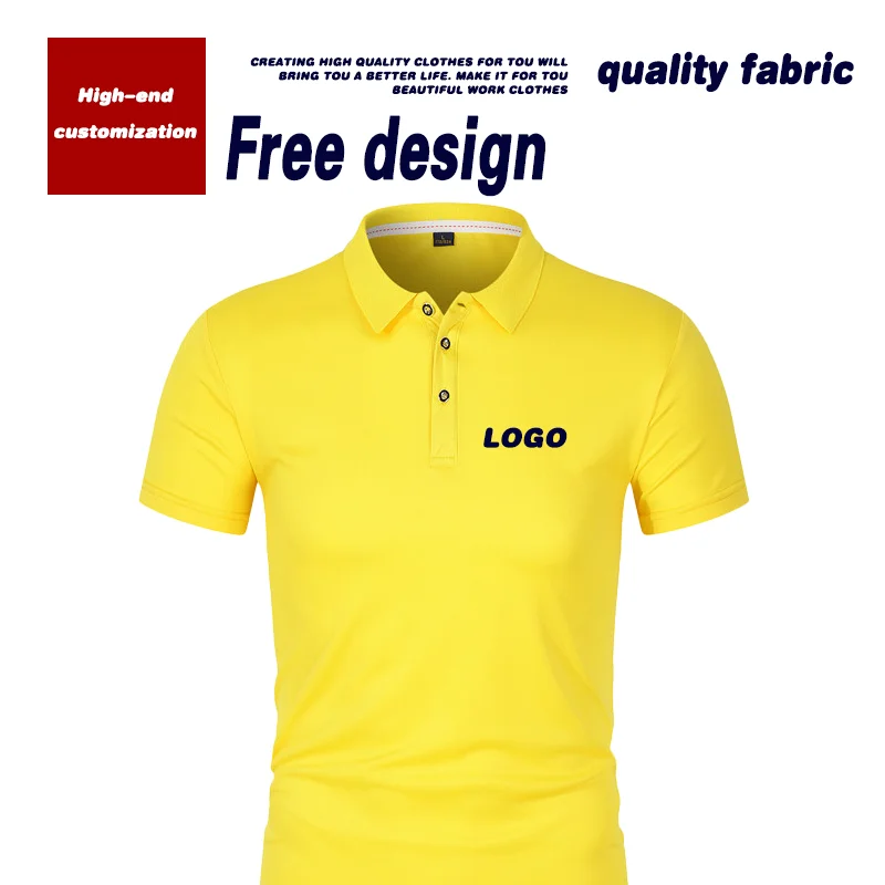 High-end POLO shirt embroidered logo lapel overalls custom T-shirt overalls