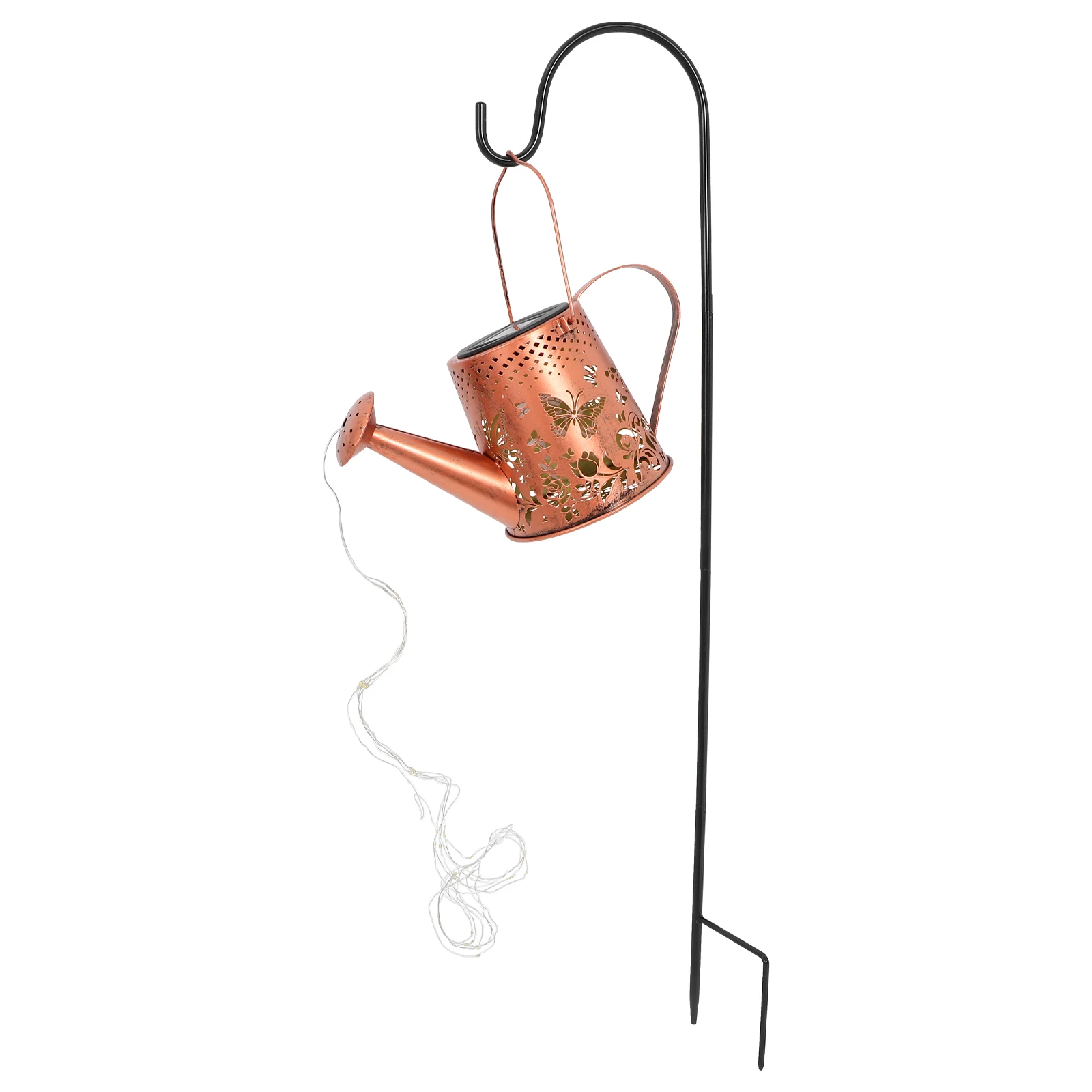 Lampada per irrigazione Bollitore per esterni Decorazione leggera Bollitore Luce solare Giardino Cortile Decor Ferro Illuminazione notturna ad energia solare