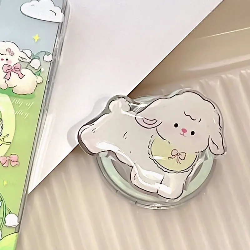 

INS милые мультяшные животные зеленый газон маленькая овечка магнитный держатель ручка Tok Griptok подставка для телефона держатель поддержка Griptok для Magsafe