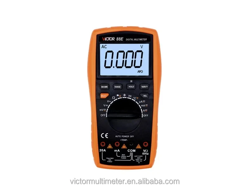 VICTOR 88E Manual Auto Range Smart Digital Multimeter 3999 Count True RMS measuring DCV ACV DCA ACA Duty cycle Diode Meter