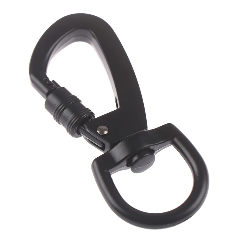 1PC Outdoor D-type Buckle Auto Locking Carabiner With Swivel Rotating Ring