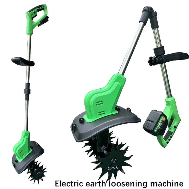 

21v Electric Earth Loosening Machine Small Agricultural Micro-Tillage Rotary Tillage Weeding Lawn Trimming EarthPiercing Machine