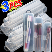 Portable Makeup Brush Organizer Eyebrow Pencil Chopsticks Multi-purpose Transparent with Cover Container Storage Box Accessories