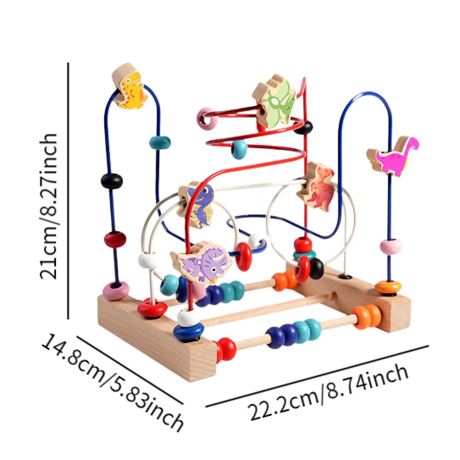 Drewniany labirynt z koralików Drewniana gra logiczna dla dzieci Umiejętności sensoryczne Umiejętności motoryczne Puzzle Koraliki Drewniane okrągłe zabawki edukacyjne dla dzieci