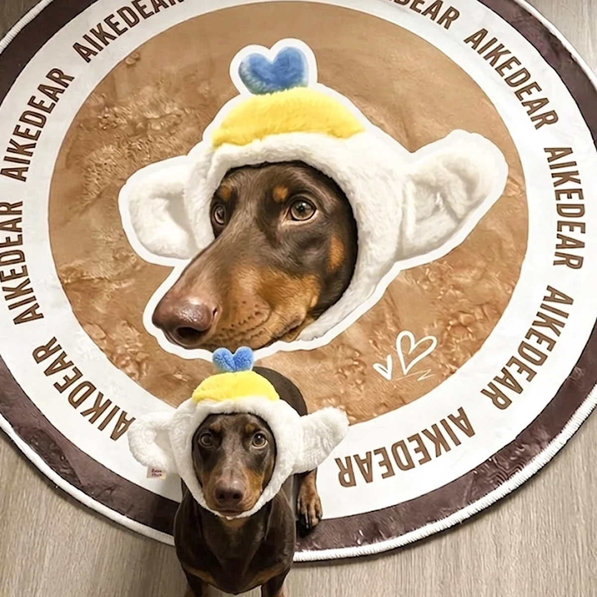 Custom Pet Portrait Round Carpet Home Decoration Printed Floor Mat Machine Washable Bedroom Living Room Rugs Non-slip Mats 원형러그