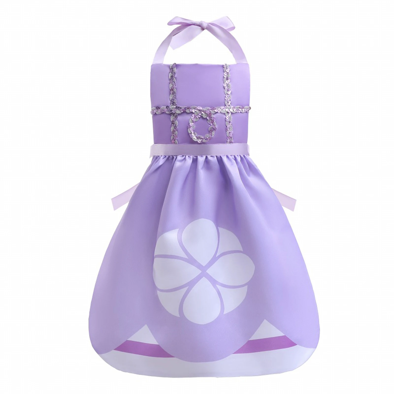 Costume de cosplay de princesse de dessin animé pour enfants, tablier réglable à bretelles licou, fête à thème d'Halloween, performance sur scène, enfants, filles