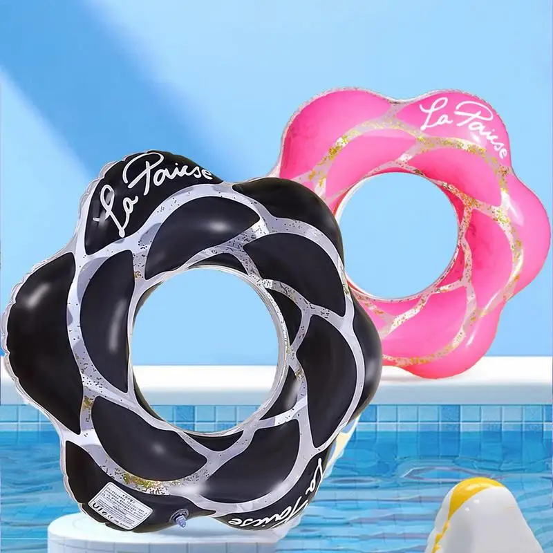 

Kids Pool Ring Inflatable Pool Floaties Kids Float Petal Sequin Swim Rings Water Toys Leak-Proof Swimming Pool Toys Swim Float