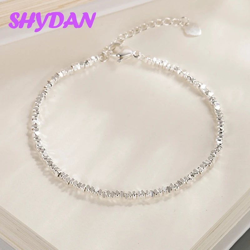SHYDAN 925 Sterling Silver Simple Anklet Chains For Women Girls Fashion Jewelry