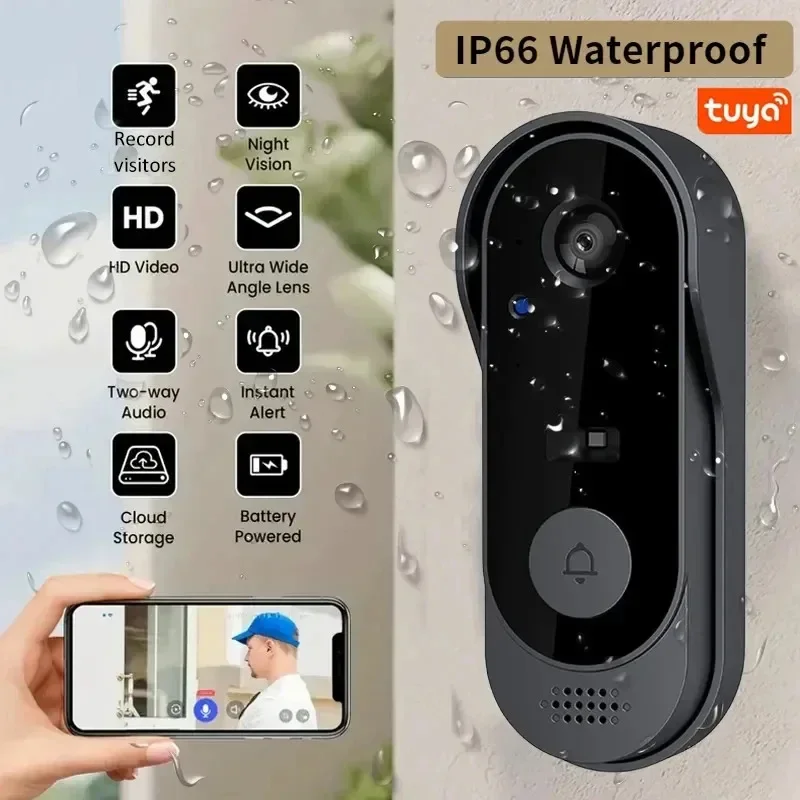 

DurableNew Doorbell With Camera Wireless Bundle Doorbell Smart Home WIFI HD Outdoor Phone Camera Security Video Intercom Night V