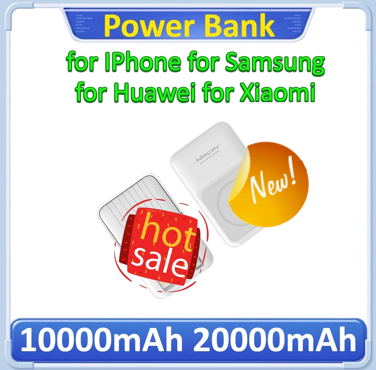 

Беспроводной магнитный внешний аккумулятор с кронштейном для быстрой зарядки для IPhone для Xiaomi/Huawei 10000 мАч 20000 мАч