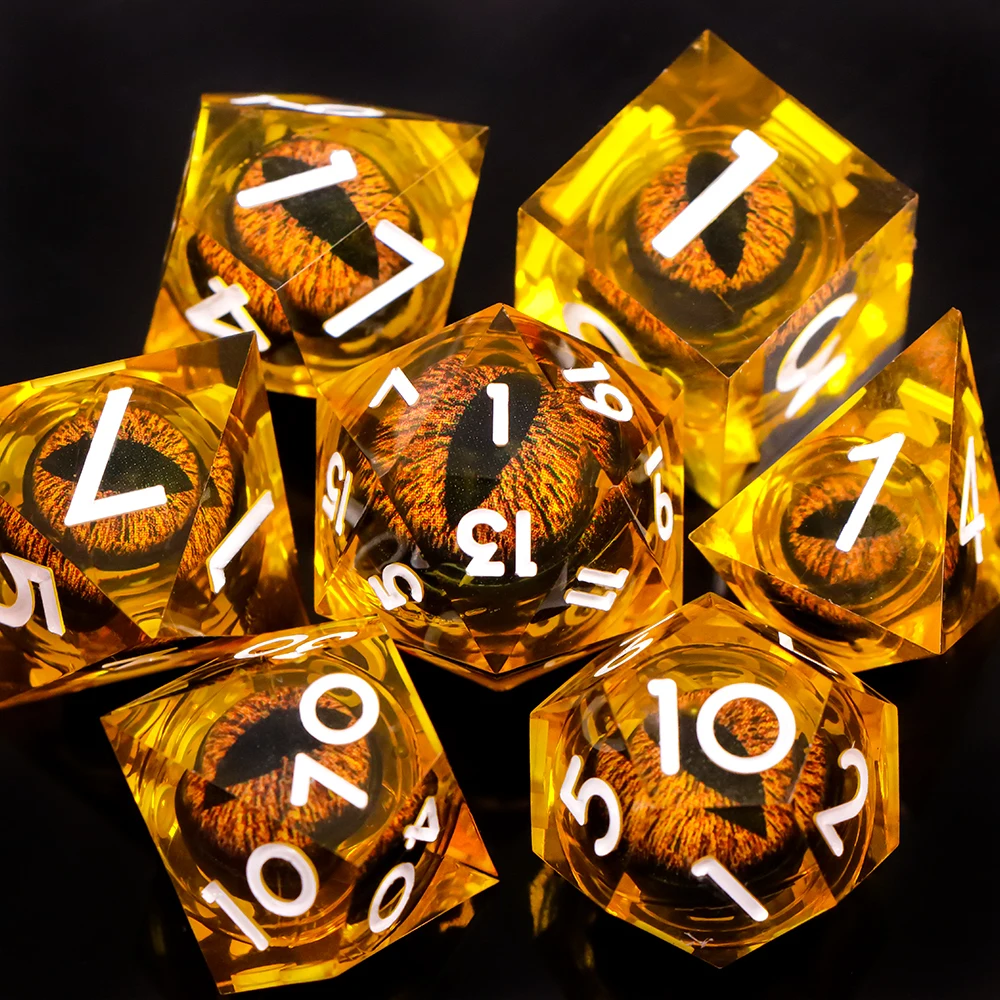 

Набор кубиков из смолы «Драковый глаз» — 7 шт. игровых кубиков для DND RPG, подземелий и драконов, настольные развлечения премиум-класса