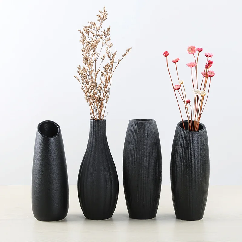 Nordic Minimalist Ceramic Vase, Matte Unglazed Dry Flower Container, Luba Glaze Table Home Decor Accent