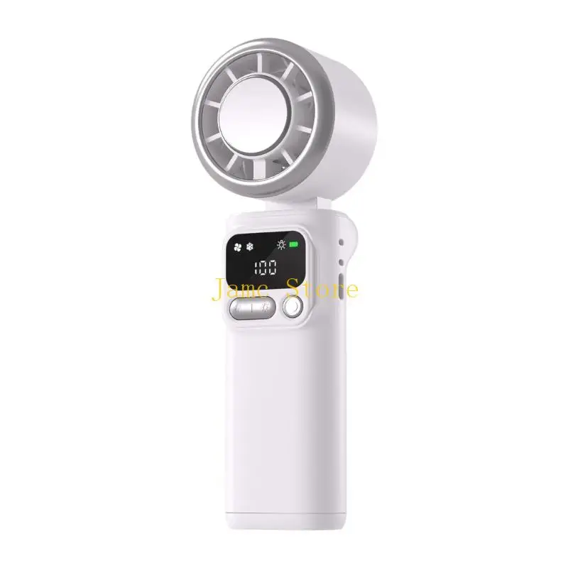 LX0B Portable Foldable Fan Powerful Handheld Fan with Cold Compress 0-199 Speed USB Rechargeable Travel Camping Outdoor