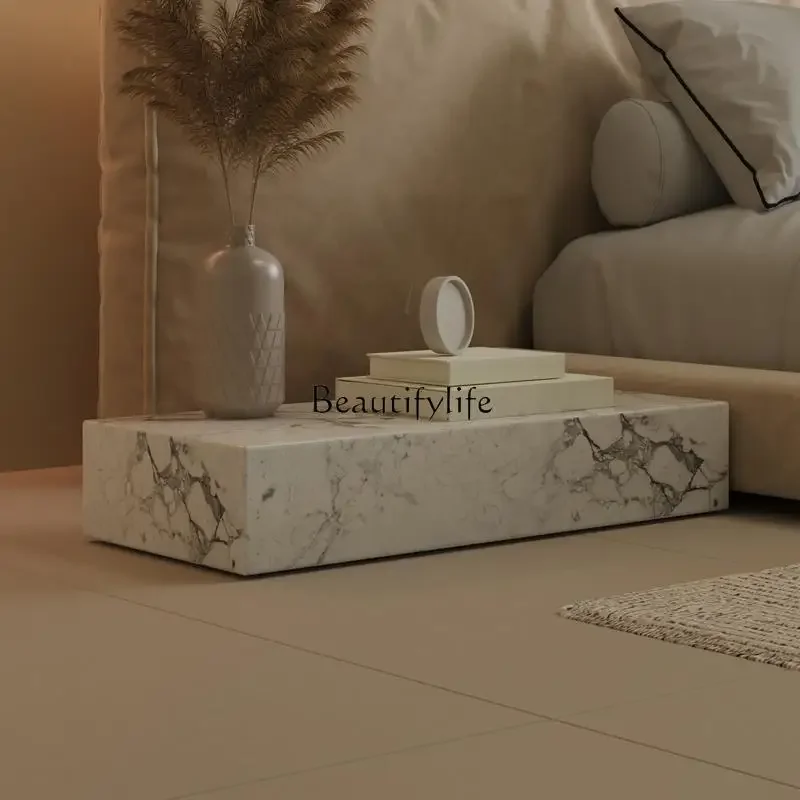 

yj9 Italian Nordic Style Sintered Stone Bedside Table No Drawer Low Model Simple Modern Italian Bedroom Bedside Cabinet