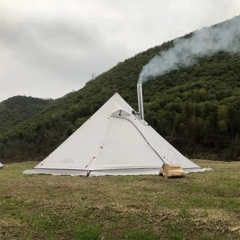 3-4Person Ultralight Pyramid Big Camping Teepee Portable Windproof Backpacking Tent for Outdoor Picnic Hiking Camping