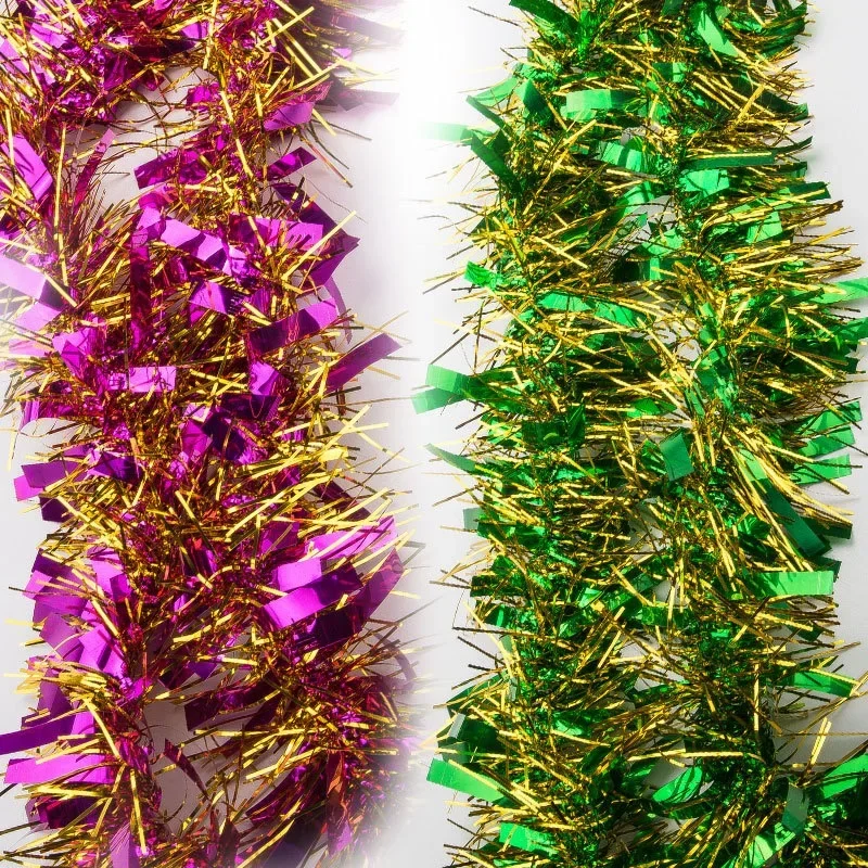 2M Foil Tinsel Ribbon Garland For Christmas Decoration Xmas Tree Wrapping Ribbon Christmas Ornaments For New Year Birthday Party