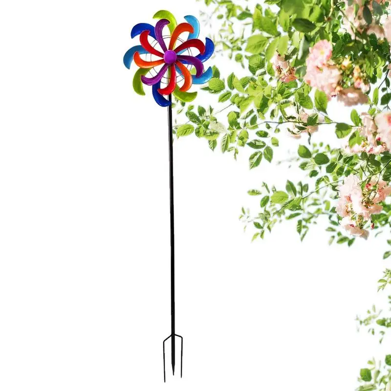 

Garden Windmill Spinners Outdoor Yard Garden Wind Spinner Metal Windmill With Stakes Exquisite Windmill Lawn Ornaments Spinners